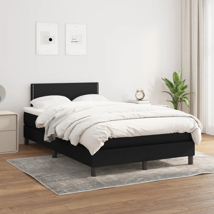 Pat box spring cu saltea, negru, 120x200 cm, textil - WALTI WALTI