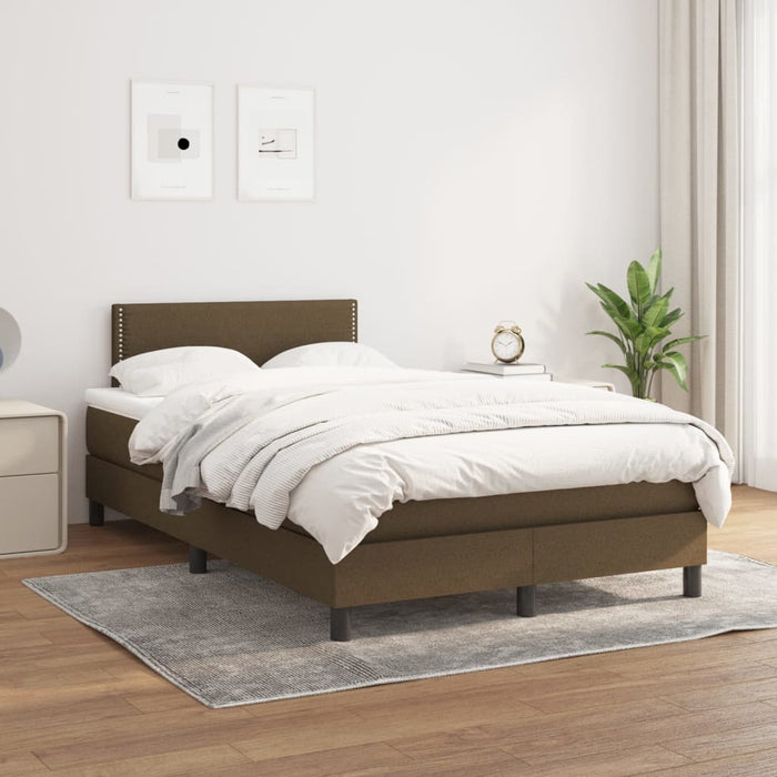 Pat box spring cu saltea, maro închis, 120x200 cm, textil - WALTI WALTI