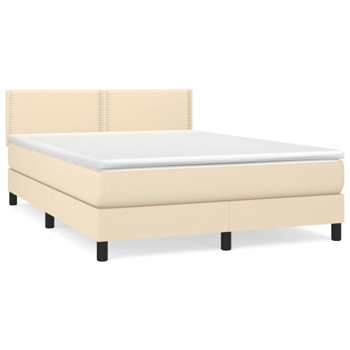 Pat continental cu saltea, crem, 140x200 cm, material textil - WALTI WALTI