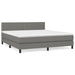 Pat box spring cu saltea, gri închis, 180x200 cm, textil - WALTI WALTI