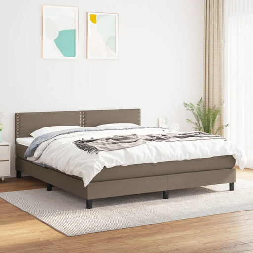 Pat continental cu saltea, gri taupe, 180x200 cm, textil - WALTI WALTI