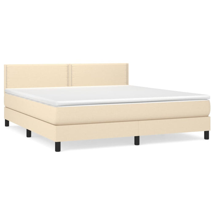 Pat continental cu saltea, crem, 180x200 cm, textil - WALTI WALTI
