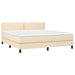Pat continental cu saltea, crem, 180x200 cm, textil - WALTI WALTI
