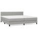 Pat box spring cu saltea, gri deschis, 200x200 cm, textil - WALTI WALTI