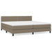Pat box spring cu saltea, gri taupe, 200x200 cm, textil - WALTI WALTI