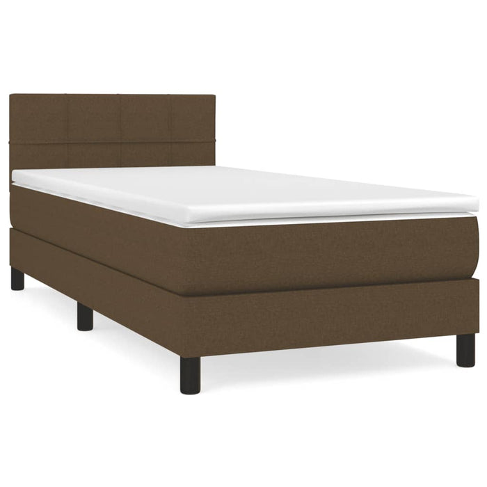 Pat box spring cu saltea, maro închis, 80x200 cm, textil - WALTI WALTI