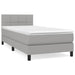 Pat box spring cu saltea, gri deschis, 90x190 cm, textil - WALTI WALTI
