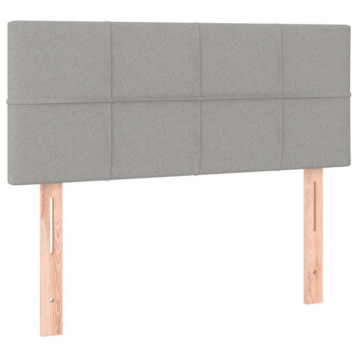 Pat box spring cu saltea, gri deschis, 90x190 cm, textil - WALTI WALTI