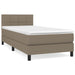 Pat box spring cu saltea, gri taupe, 90x190 cm, textil - WALTI WALTI