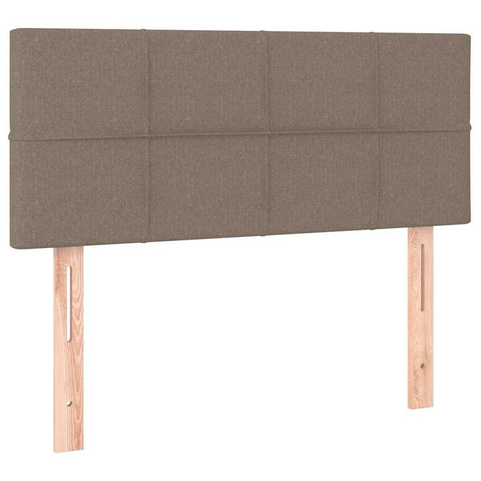 Pat box spring cu saltea, gri taupe, 90x190 cm, textil - WALTI WALTI