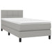 Pat box spring cu saltea, gri deschis, 90x200 cm, textil - WALTI WALTI