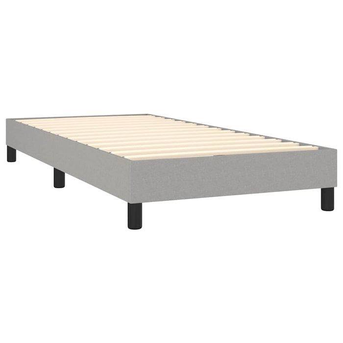 Pat box spring cu saltea, gri deschis, 90x200 cm, textil - WALTI WALTI