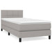 Pat box spring cu saltea, gri deschis, 100x200 cm, textil - WALTI WALTI