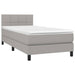 Pat box spring cu saltea, gri deschis, 100x200 cm, textil - WALTI WALTI