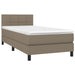 Pat box spring cu saltea, gri taupe, 100x200 cm, textil - WALTI WALTI