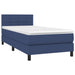 Pat box spring cu saltea, albastru, 100x200 cm, textil - WALTI WALTI