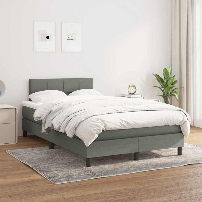 Pat box spring cu saltea, gri închis, 120x200 cm, textil - WALTI WALTI