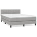 Pat box spring cu saltea, gri deschis, 140x190 cm, textil - WALTI WALTI
