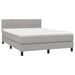 Pat box spring cu saltea, gri deschis, 140x190 cm, textil - WALTI WALTI