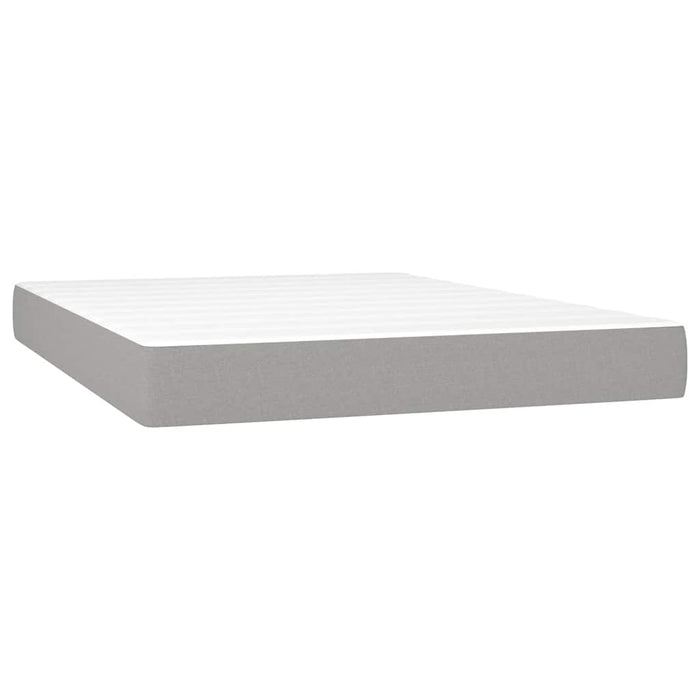Pat box spring cu saltea, gri deschis, 140x190 cm, textil - WALTI WALTI