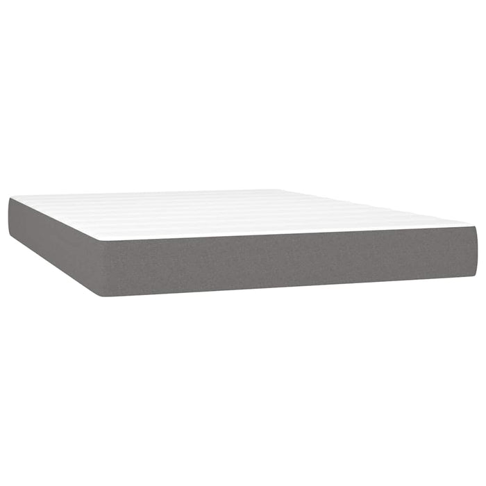 Pat box spring cu saltea, gri închis, 140x190 cm, textil - WALTI WALTI
