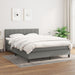 Pat box spring cu saltea, gri închis, 140x200 cm, textil - WALTI WALTI