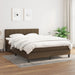 Pat continental cu saltea, maro închis, 140x200 cm, textil - WALTI WALTI