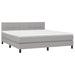 Pat continental cu saltea, gri deschis, 160x200 cm, textil - WALTI WALTI