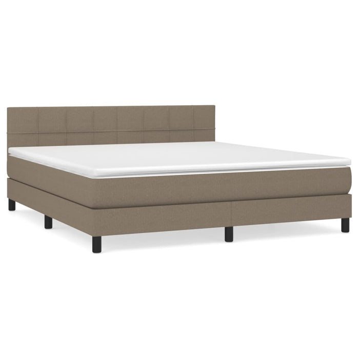 Pat box spring cu saltea, gri taupe, 160x200 cm material textil - WALTI WALTI