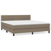 Pat box spring cu saltea, gri taupe, 160x200 cm material textil - WALTI WALTI