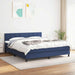Pat continental cu saltea, albastru, 160x200cm, material textil - WALTI WALTI