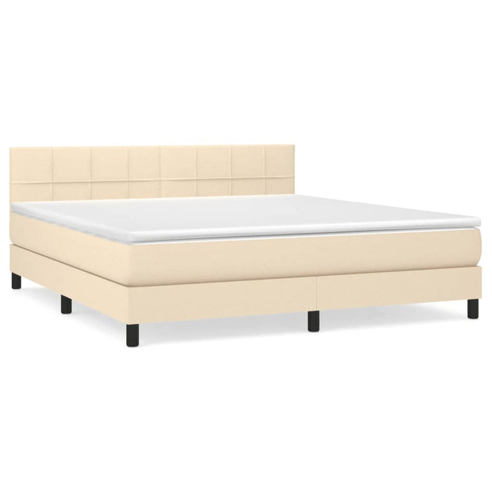 Pat continental cu saltea, crem, 180x200 cm, textil WALTI