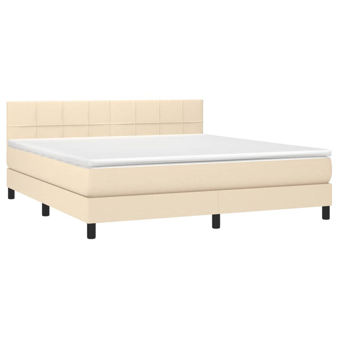Pat continental cu saltea, crem, 180x200 cm, textil WALTI