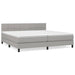 Pat box spring cu saltea, gri deschis, 200x200 cm, textil - WALTI WALTI