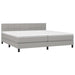 Pat box spring cu saltea, gri deschis, 200x200 cm, textil - WALTI WALTI