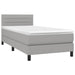 Pat box spring cu saltea, gri deschis, 80x200 cm, textil - WALTI WALTI