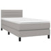 Pat box spring cu saltea, gri deschis, 90x190 cm, textil - WALTI WALTI