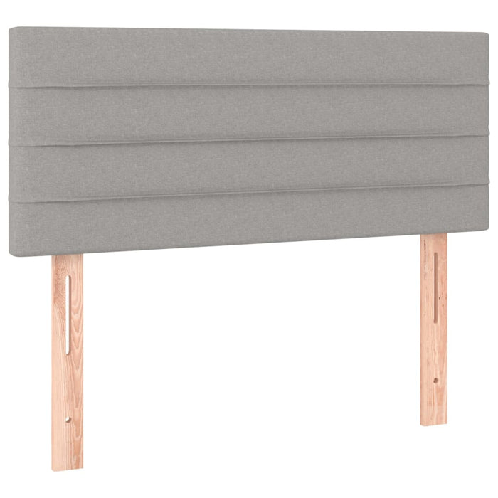 Pat box spring cu saltea, gri deschis, 90x190 cm, textil - WALTI WALTI