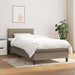 Pat box spring cu saltea, gri taupe, 90x190 cm, textil - WALTI WALTI