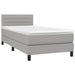 Pat box spring cu saltea, gri deschis, 100x200 cm, textil - WALTI WALTI