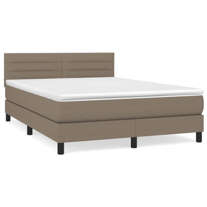 Pat continental cu saltea gri taupe 140x200 cm material textil - WALTI WALTI