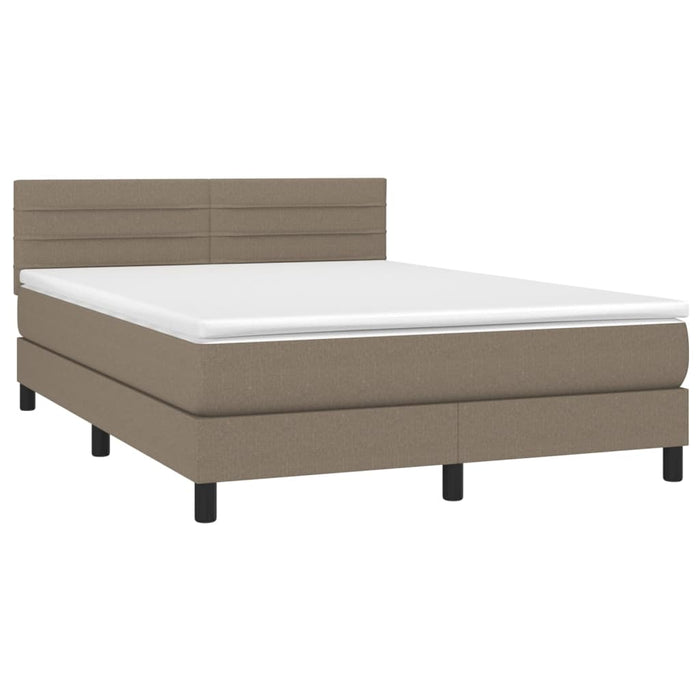 Pat continental cu saltea gri taupe 140x200 cm material textil - WALTI WALTI