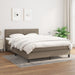 Pat continental cu saltea gri taupe 140x200 cm material textil - WALTI WALTI