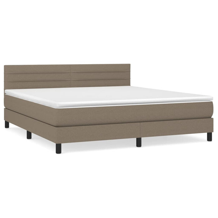 Pat continental cu saltea, gri taupe, 180x200 cm, textil - WALTI WALTI