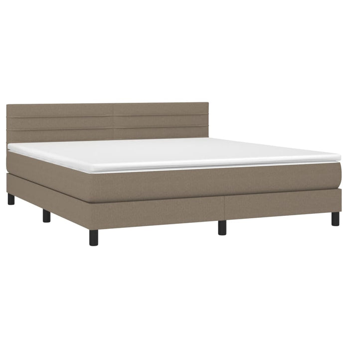 Pat continental cu saltea, gri taupe, 180x200 cm, textil - WALTI WALTI