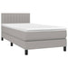 Pat box spring cu saltea, gri deschis, 90x190 cm, textil - WALTI WALTI