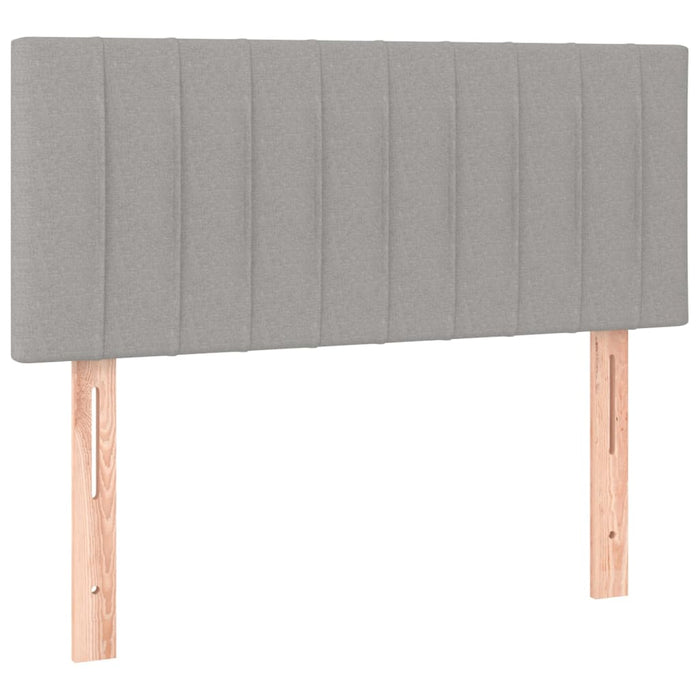 Pat box spring cu saltea, gri deschis, 90x190 cm, textil - WALTI WALTI