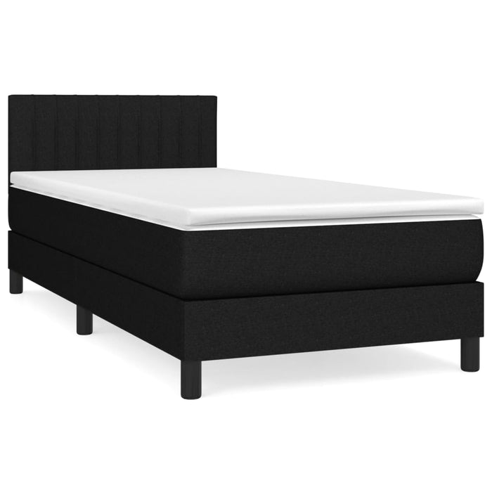Pat box spring cu saltea, negru, 90x190 cm, textil - WALTI WALTI