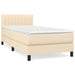 Pat box spring cu saltea, crem, 90x190 cm, textil - WALTI WALTI