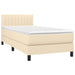 Pat box spring cu saltea, crem, 90x190 cm, textil - WALTI WALTI